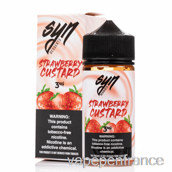 Crème Anglaise Aux Fraises - Liquide Syn - 100 Ml 3 Mg Stylo Vape